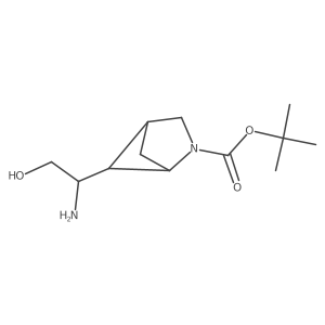 tert-butyl (1S,4R)-5-(1-amino-2-hydroxyethyl)-2-azabicyclo[2.1.1]hexane-2-carboxylate结构式