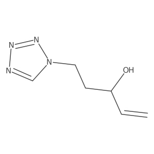 5-(1H-1,2,3,4-tetrazol-1-yl)pent-1-en-3-ol结构式