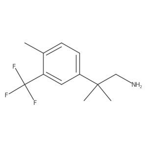 2-Methyl-2-[4-methyl-3-(trifluoromethyl)phenyl]propan-1-amine结构式