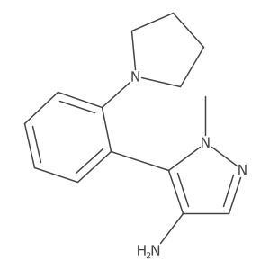 1-methyl-5-[2-(pyrrolidin-1-yl)phenyl]-1H-pyrazol-4-amine Structure