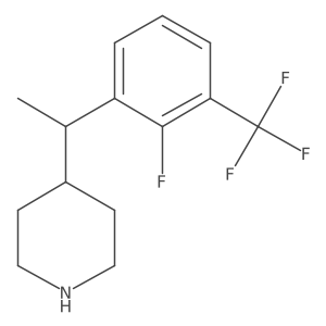 4-{1-[2-Fluoro-3-(trifluoromethyl)phenyl]ethyl}piperidine Structure
