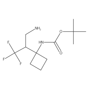 tert-butyl N-[1-(3-amino-1,1,1-trifluoropropan-2-yl)cyclobutyl]carbamate结构式