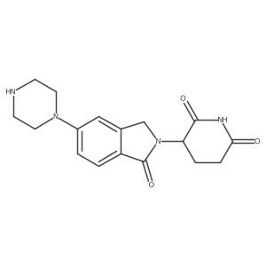 (S)-3-(1-Oxo-5-(piperazin-1-yl)isoindolin-2-yl)piperidine-2,6-dione结构式