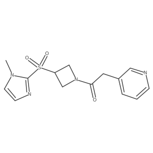1-(3-((1-methyl-1H-imidazol-2-yl)sulfonyl)azetidin-1-yl)-2-(pyridin-3-yl)ethanone结构式