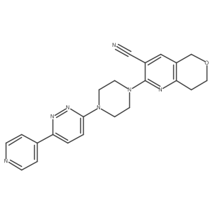 2-{4-[6-(pyridin-4-yl)pyridazin-3-yl]piperazin-1-yl}-5H,7H,8H-pyrano[4,3-b]pyridine-3-carbonitrile Structure