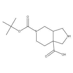 rac-(3aR,7aR)-5-[(tert-butoxy)carbonyl]-octahydro-1H-pyrrolo[3,4-c]pyridine-7a-carboxylic acid结构式