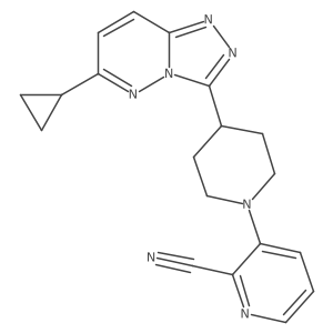 3-(4-{6-Cyclopropyl-[1,2,4]triazolo[4,3-b]pyridazin-3-yl}piperidin-1-yl)pyridine-2-carbonitrile结构式