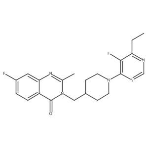 3-{[1-(6-Ethyl-5-fluoropyrimidin-4-yl)piperidin-4-yl]methyl}-7-fluoro-2-methyl-3,4-dihydroquinazolin-4-one Structure