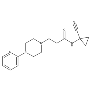 N-(1-Cyanocyclopropyl)-3-(4-pyridin-2-ylpiperazin-1-yl)propanamide结构式