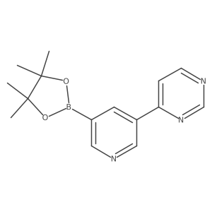 4-[5-(4,4,5,5-Tetramethyl-1,3,2-dioxaborolan-2-yl)pyridin-3-yl]pyrimidine Structure