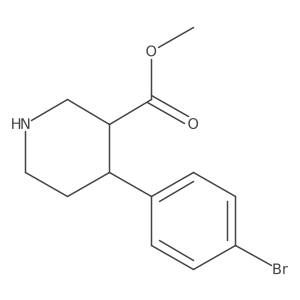 Methyl (3S,4R)-4-(4-bromophenyl)piperidine-3-carboxylate结构式