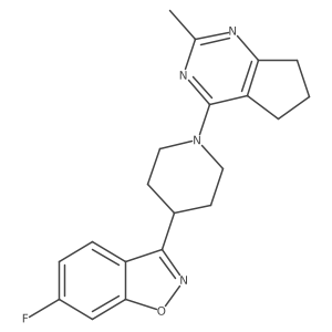 6-fluoro-3-(1-{2-methyl-5H,6H,7H-cyclopenta[d]pyrimidin-4-yl}piperidin-4-yl)-1,2-benzoxazole结构式