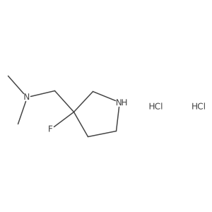 [(3-Fluoropyrrolidin-3-yl)methyl]dimethylamine dihydrochloride结构式