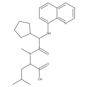 N-((R)-2-Cyclopentyl-2-(quinolin-8-ylamino)acetyl)-N-methyl-L-leucine Structure