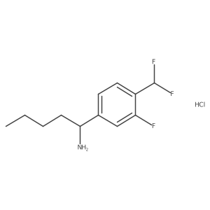 (R)-1-(4-(Difluoromethyl)-3-fluorophenyl)pentan-1-amine hydrochloride Structure