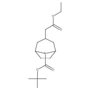 rel-tert-butyl(1R,3S,5S)-3-(2-ethoxy-2-oxoethyl)-8-azabicyclo[3.2.1]octane-8-carboxylate Structure