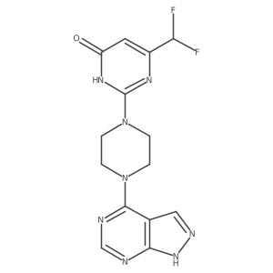 6-(difluoromethyl)-2-(4-{1H-pyrazolo[3,4-d]pyrimidin-4-yl}piperazin-1-yl)-3,4-dihydropyrimidin-4-one Structure