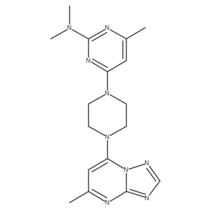 N,N,4-trimethyl-6-(4-{5-methyl-[1,2,4]triazolo[1,5-a]pyrimidin-7-yl}piperazin-1-yl)pyrimidin-2-amine结构式