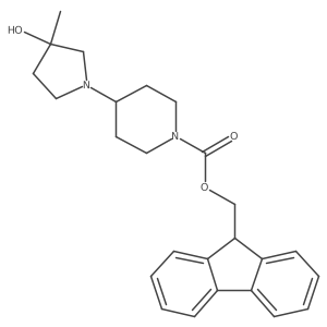 (9H-fluoren-9-yl)methyl 4-(3-hydroxy-3-methylpyrrolidin-1-yl)piperidine-1-carboxylate结构式