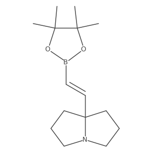 8-[(E)-2-(4,4,5,5-tetramethyl-1,3,2-dioxaborolan-2-yl)vinyl]-1,2,3,5,6,7-hexahydropyrrolizine结构式