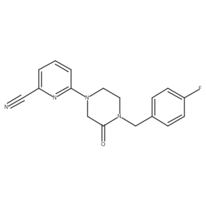 6-{4-[(4-Fluorophenyl)methyl]-3-oxopiperazin-1-yl}pyridine-2-carbonitrile Structure
