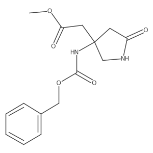 Methyl (3-{[(benzyloxy)carbonyl]amino}-5-oxopyrrolidin-3-yl)acetate结构式