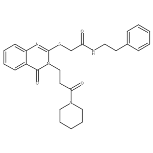 2-({4-oxo-3-[3-oxo-3-(piperidin-1-yl)propyl]-3,4-dihydroquinazolin-2-yl}sulfanyl)-N-(2-phenylethyl)acetamide Structure