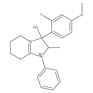 3-(2-fluoro-4-methoxyphenyl)-3-hydroxy-2-methyl-1-phenyl-2H,3H,5H,6H,7H-1lambda5-imidazo[2,1-b][1,3]thiazin-1-ylium bromide结构式