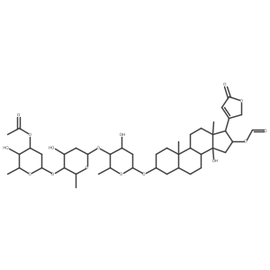 [(2R,3R,4S,6S)-6-[(2R,3S,4S,6S)-6-[(2R,3S,4S,6R)-6-[[(3S,5R,8R,9S,10S,13R,14S,16S,17R)-16-formyloxy-14-hydroxy-10,13-dimethyl-17-(5-oxo-2H-furan-3-yl)-1,2,3,4,5,6,7,8,9,11,12,15,16,17-tetradecahydrocyclopenta[a]phenanthren-3-yl]oxy]-4-hydroxy-2-methyloxan-3-yl]oxy-4-hydroxy-2-methyloxan-3-yl]oxy-3-hydroxy-2-methyloxan-4-yl] acetate Structure