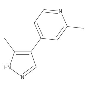 2-Methyl-4-(3-methyl-1H-pyrazol-4-yl)pyridine结构式