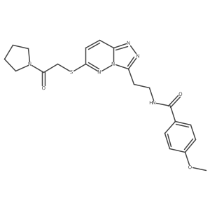 4-methoxy-N-(2-(6-((2-oxo-2-(pyrrolidin-1-yl)ethyl)thio)-[1,2,4]triazolo[4,3-b]pyridazin-3-yl)ethyl)benzamide结构式