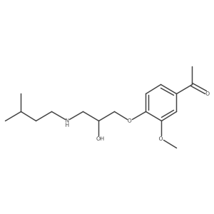 1-Acetyl-4-{2-hydroxy-3-[(3-methylbutyl)amino]propoxy}-3-methoxybenzene结构式