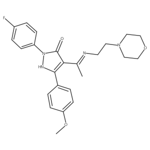 (4Z)-2-(4-fluorophenyl)-5-(4-methoxyphenyl)-4-(1-{[2-(morpholin-4-yl)ethyl]amino}ethylidene)-2,4-dihydro-3H-pyrazol-3-one Structure