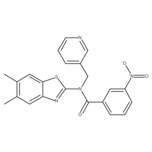 N-(5,6-dimethylbenzo[d]thiazol-2-yl)-3-nitro-N-(pyridin-3-ylmethyl)benzamide结构式