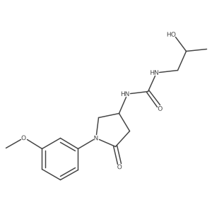 1-(2-Hydroxypropyl)-3-(1-(3-methoxyphenyl)-5-oxopyrrolidin-3-yl)urea结构式