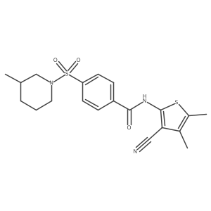 N-(3-cyano-4,5-dimethylthiophen-2-yl)-4-((3-methylpiperidin-1-yl)sulfonyl)benzamide Structure