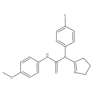 1-(3,4-dihydro-2H-pyrrol-5-yl)-1-(4-fluorophenyl)-3-(4-methoxyphenyl)urea结构式