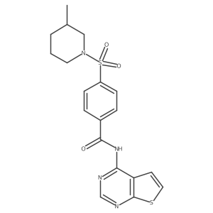 4-((3-methylpiperidin-1-yl)sulfonyl)-N-(thieno[2,3-d]pyrimidin-4-yl)benzamide Structure