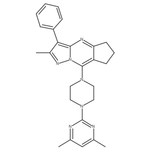 8-[4-(4,6-dimethylpyrimidin-2-yl)piperazin-1-yl]-2-methyl-3-phenyl-6,7-dihydro-5H-cyclopenta[d]pyrazolo[1,5-a]pyrimidine结构式