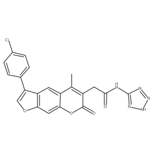 2-[3-(4-chlorophenyl)-5-methyl-7-oxo-7H-furo[3,2-g]chromen-6-yl]-N-(1H-tetraazol-5-yl)acetamide Structure