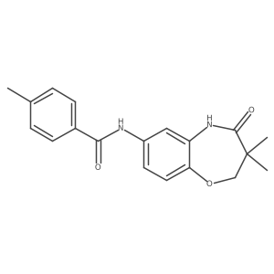 N-(3,3-dimethyl-4-oxo-2,3,4,5-tetrahydrobenzo[b][1,4]oxazepin-7-yl)-4-methylbenzamide结构式