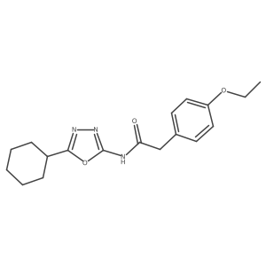 N-(5-cyclohexyl-1,3,4-oxadiazol-2-yl)-2-(4-ethoxyphenyl)acetamide结构式