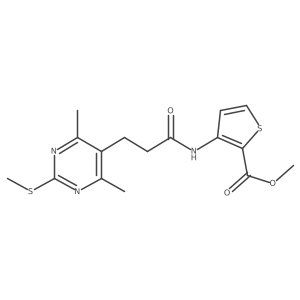 Methyl 3-{3-[4,6-dimethyl-2-(methylsulfanyl)pyrimidin-5-yl]propanamido}thiophene-2-carboxylate Structure