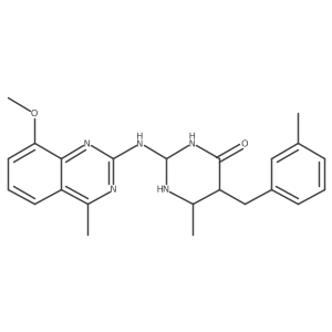 2-[(8-Methoxy-4-methylquinazolin-2-yl)amino]-6-methyl-5-[(3-methylphenyl)methyl]-1,3-diazinan-4-one Structure