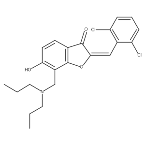 (2Z)-2-(2,6-dichlorobenzylidene)-7-[(dipropylamino)methyl]-6-hydroxy-1-benzofuran-3(2H)-one结构式