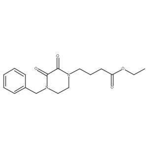 Ethyl 4-(4-benzyl-2,3-dioxopiperazin-1-yl)butanoate Structure