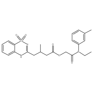 2-(ethyl(m-tolyl)amino)-2-oxoethyl 4-(1,1-dioxido-2H-benzo[e][1,2,4]thiadiazin-3-yl)-3-methylbutanoate Structure