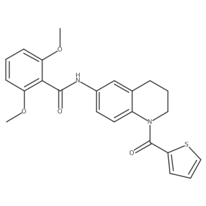 2,6-dimethoxy-N-[1-(thiophene-2-carbonyl)-1,2,3,4-tetrahydroquinolin-6-yl]benzamide结构式