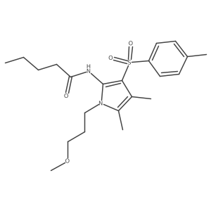 N-{1-(3-methoxypropyl)-4,5-dimethyl-3-[(4-methylphenyl)sulfonyl]-1H-pyrrol-2-yl}pentanamide结构式