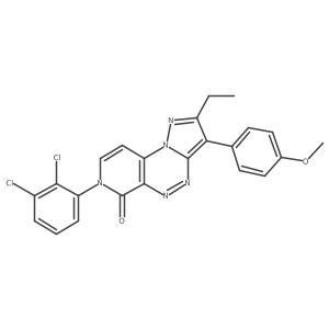 7-(2,3-dichlorophenyl)-2-ethyl-3-(4-methoxyphenyl)pyrazolo[5,1-c]pyrido[4,3-e][1,2,4]triazin-6(7H)-one结构式
